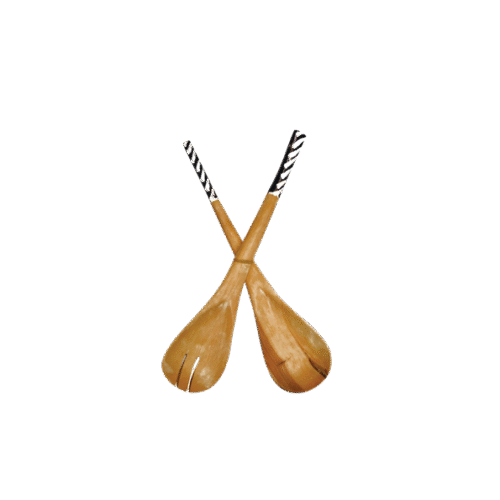 A PAIR OF SALAD  SPOONS